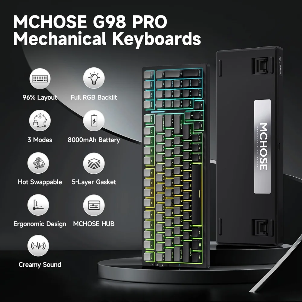 MCHOSE G98 Pro — Hot-swappable Custom Mechanical Keyboard