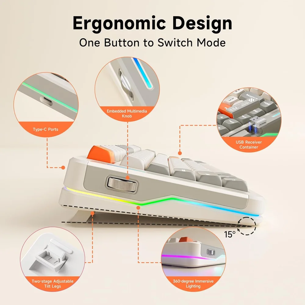 MCHOSE X75 V2 — Ergonomic Design & 75% Compact Layout
